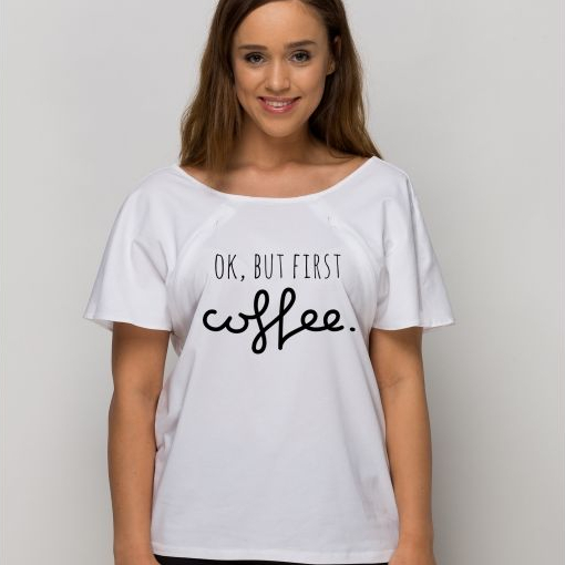 t-shirt do karmienia biały coffee